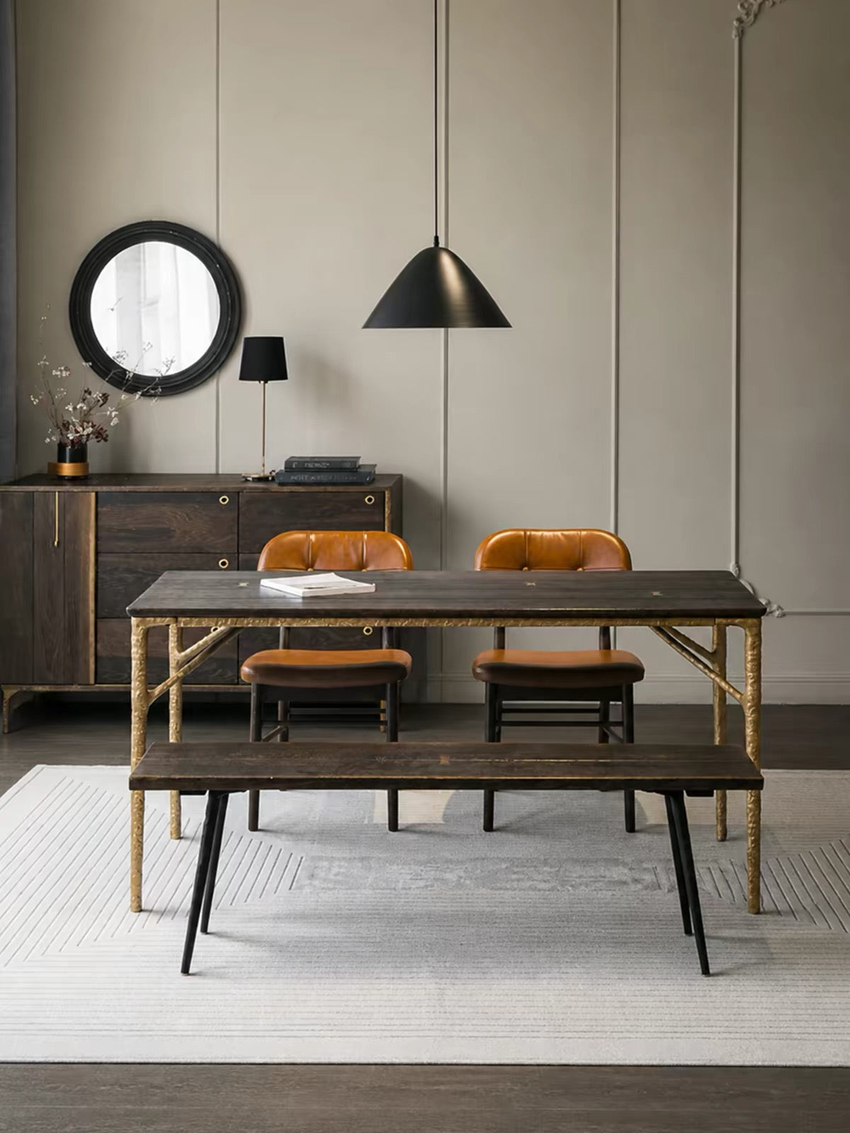 WOODOT Smoked Oak Dining Table